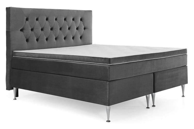 Royal Velvet Komplett Sängpaket Kontinentalsäng 180x200 cm - Mörkgrå / Sammet - Möbler - Säng - Kontinentalsäng