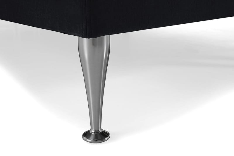 Royal Velvet Komplett Sängpaket Sammetssäng 180x200 cm - Svart med höga silverben - Möbler - Säng - Kontinentalsäng
