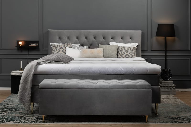 Royal Velvet Kontinentalsäng 160x200 cm - Ljusgrå - Möbler - Säng - Kontinentalsäng