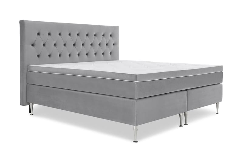 Royal Velvet Kontinentalsäng 210x210 cm - Ljusgrå - Möbler - Säng - Komplett sängpaket