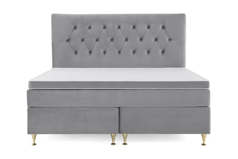 Royal Velvet Kontinentalsäng160x200 cm - Ljusgrå - Möbler - Säng - Kontinentalsäng