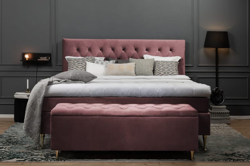Royal Velvet Kontinentalsäng210x210 cm - Rosa - Möbler - Säng - Kontinentalsäng