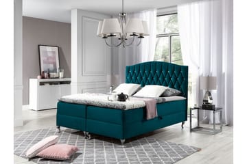 Sängpaket – Kontinentalsäng 140x200 cm med Sänggavel + Bäddmadrass med Fasthetsgrad Medium - Grön - Möbler - Säng - Kontinentalsäng