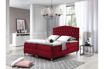 Sängpaket – Kontinentalsäng 140x200 cm med Sänggavel + Bäddmadrass med Fasthetsgrad Medium - Röd - Möbler - Säng - Kontinentalsäng
