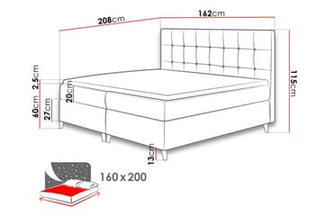 Sandham Kontinentalsäng 160x200 cm - Blå - Möbler - Säng - Kontinentalsäng