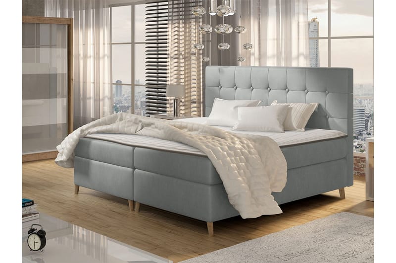 Sandham Kontinentalsäng 200x200 cm - Grå - Möbler - Säng - Kontinentalsäng