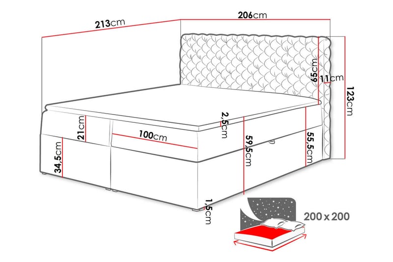 Santuario Kontinentalsäng 200x200 cm - Möbler - Säng - Kontinentalsäng