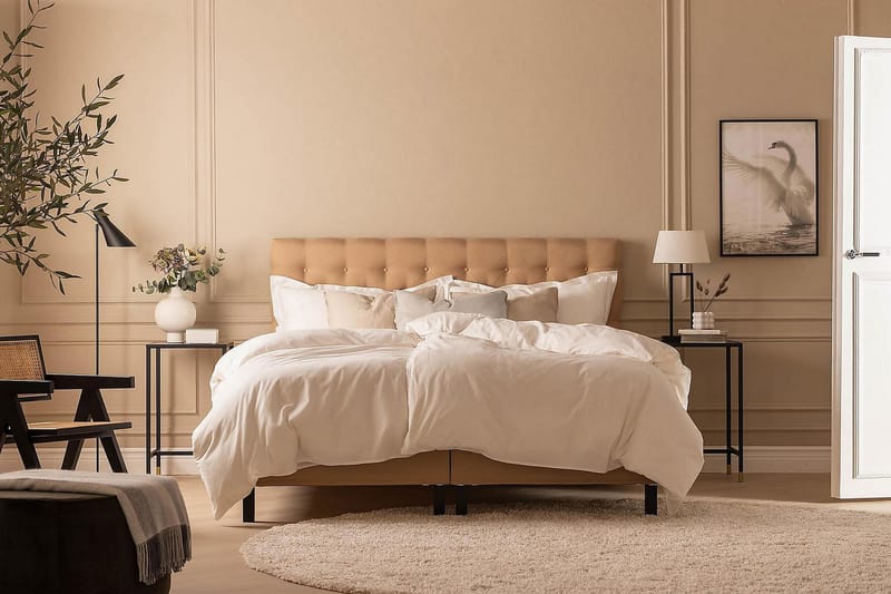 Scarlett Kontinentalsäng 160x200 Memorymadrass - Beige - Möbler - Säng - Kontinentalsäng