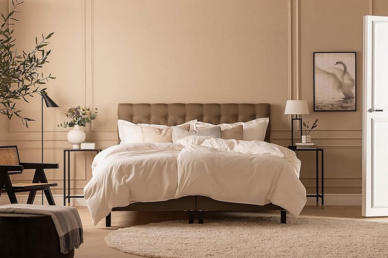 Scarlett Kontinentalsäng 160x200 Memorymadrass - Brun - Möbler - Säng - Kontinentalsäng