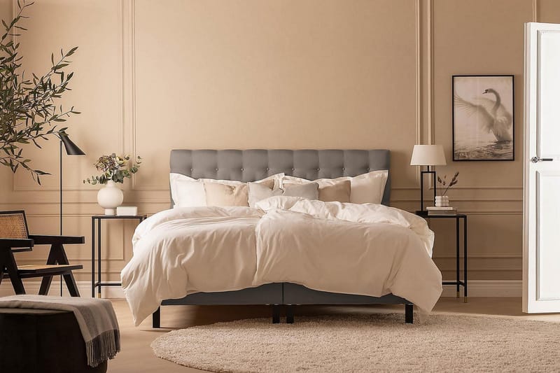 Scarlett Kontinentalsäng 160x200 Skummadrass - Grå - Möbler - Säng - Kontinentalsäng