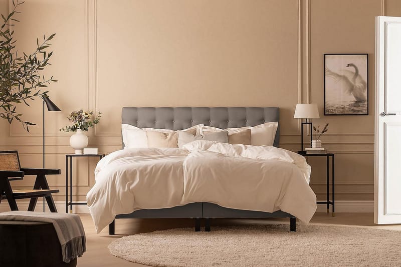 Scarlett Kontinentalsäng 180x200 Memorymadrass - Grå - Möbler - Säng - Kontinentalsäng