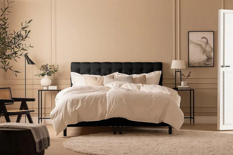 Scarlett Kontinentalsäng 180x200 Skummadrass - Svart - Möbler - Säng - Kontinentalsäng