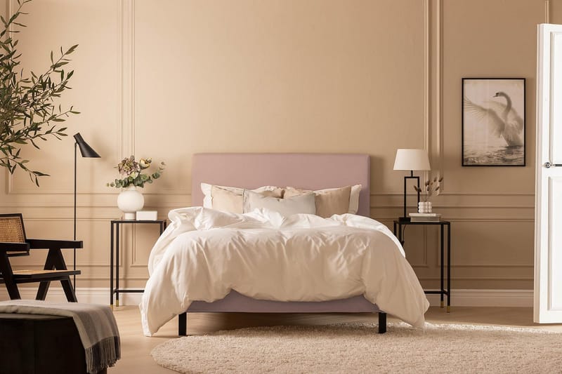 Scarlett Sängpaket 120x200 Skummadrass - Slät gavel Rosa - Möbler - Säng - Komplett sängpaket