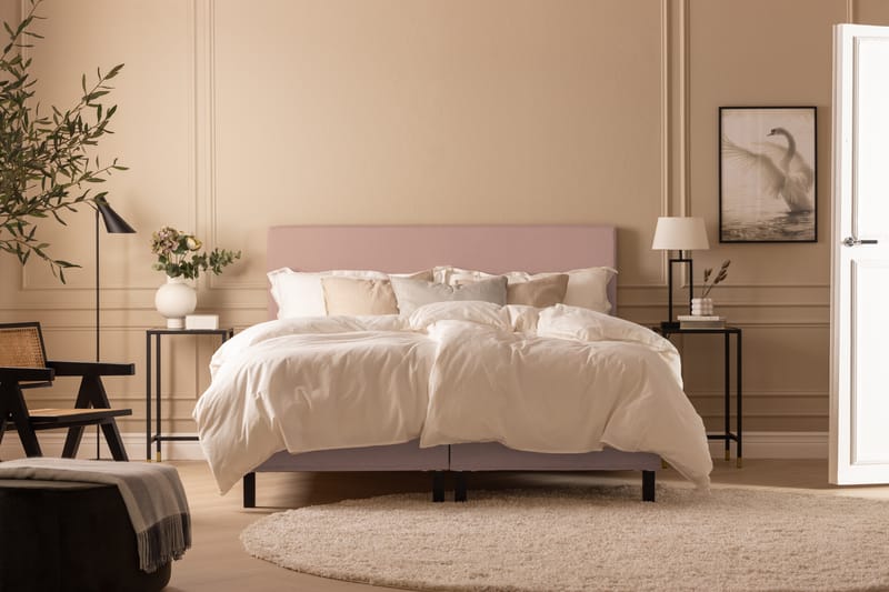 Scarlett Sängpaket 180x200 Skummadrass - Slät gavel Rosa - Möbler - Säng - Komplett sängpaket