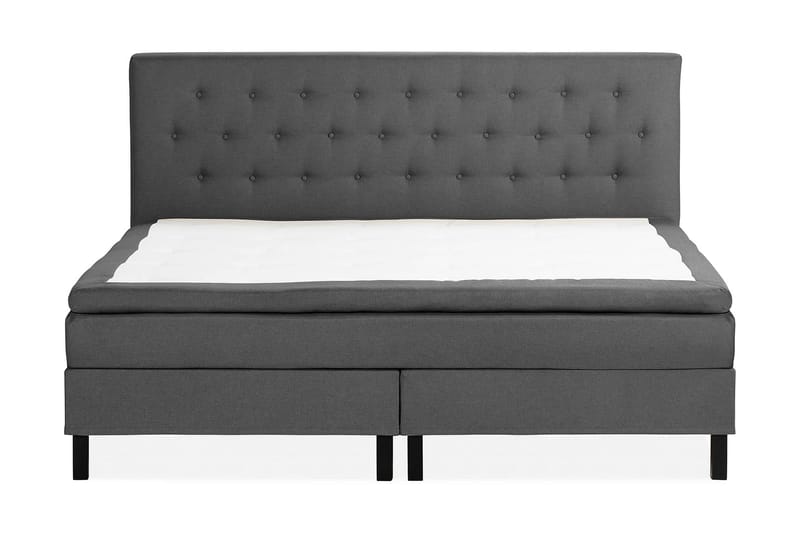 Scarlett Sängpaket 210x210 Latexmadrass - Knappad gavel Mörkgrå - Möbler - Säng - Komplett sängpaket
