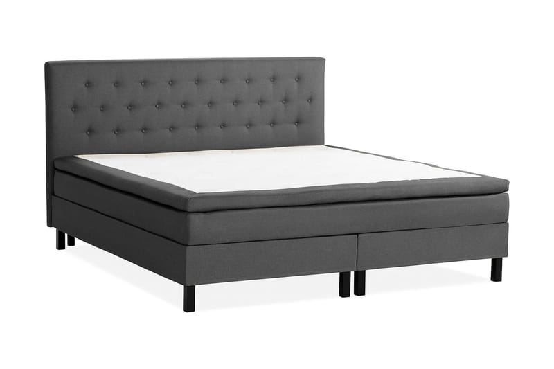 Scarlett Sängpaket 210x210 Latexmadrass - Knappad gavel Mörkgrå - Möbler - Säng - Komplett sängpaket