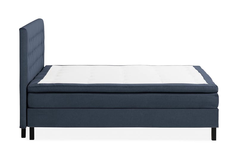Scarlett Sängpaket 210x210 Memorymadrass - Knappad gavel Blå - Möbler - Säng - Komplett sängpaket
