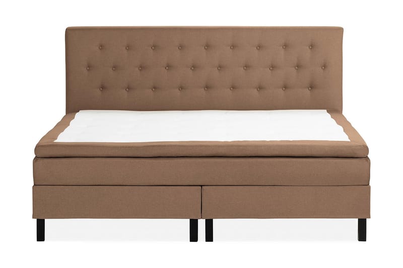 Scarlett Sängpaket 210x210 Memorymadrass - Knappad gavel Brun - Möbler - Säng - Komplett sängpaket