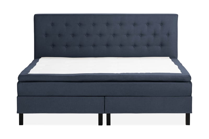 Scarlett Sängpaket 210x210 Skummadrass - Knappad gavel Blå - Möbler - Säng - Komplett sängpaket