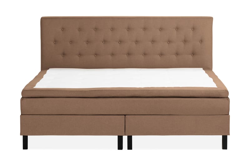 Scarlett Sängpaket 210x210 Skummadrass - Knappad gavel Brun - Möbler - Säng - Kontinentalsäng