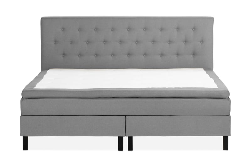 Scarlett Sängpaket 210x210 Skummadrass - Knappad gavel Grå - Möbler - Säng - Kontinentalsäng