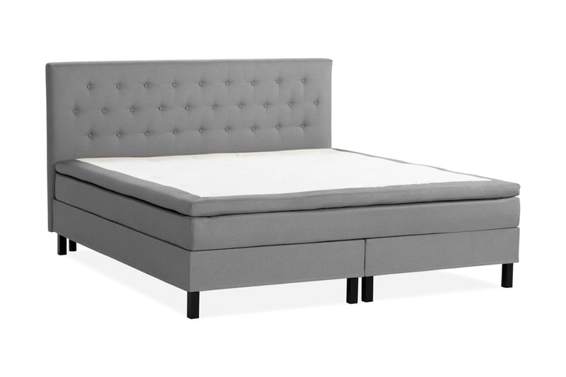 Scarlett Sängpaket 210x210 Skummadrass - Knappad gavel Grå - Möbler - Säng - Kontinentalsäng