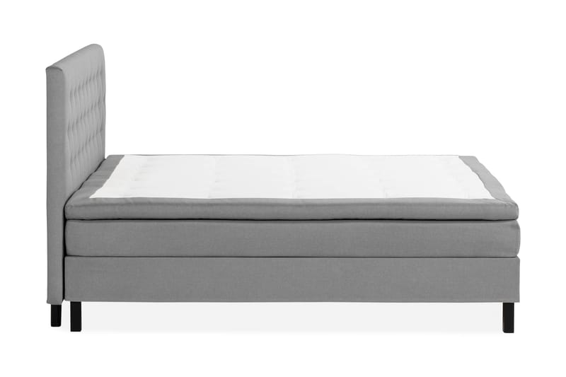 Scarlett Sängpaket 210x210 Skummadrass - Knappad gavel Grå - Möbler - Säng - Kontinentalsäng