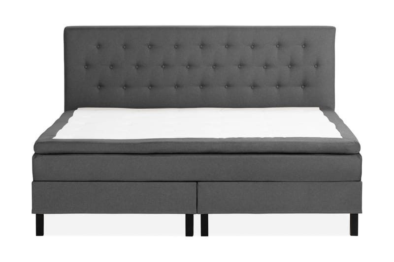 Scarlett Sängpaket 210x210 Skummadrass - Knappad gavel Mörkgrå - Möbler - Säng - Komplett sängpaket