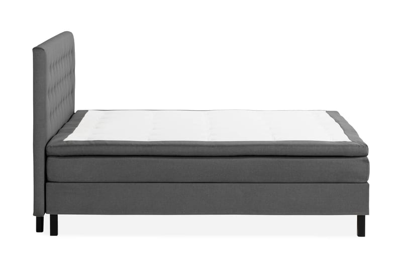 Scarlett Sängpaket 210x210 Skummadrass - Knappad gavel Mörkgrå - Möbler - Säng - Komplett sängpaket