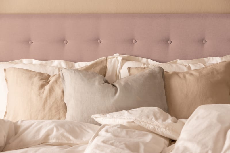 Scarlett Sängpaket 210x210 Skummadrass - Knappad gavel Rosa - Möbler - Säng - Komplett sängpaket