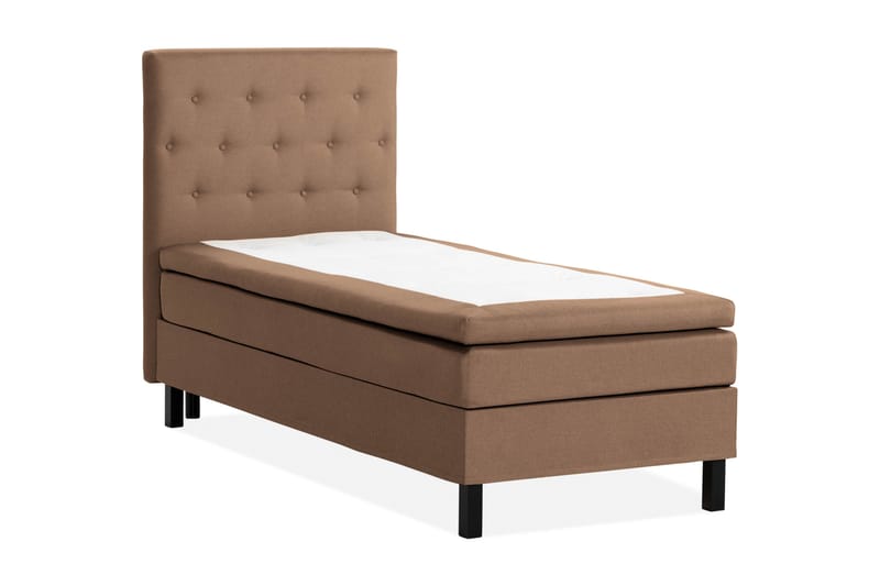 Scarlett Sängpaket 90x200 Skummadrass - Knappad gavel Brun - Möbler - Säng - Kontinentalsäng