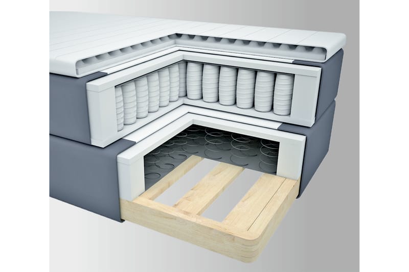 Select No 2 Kontinentalsäng 120x200 - Ljusgrå - Möbler - Säng - Kontinentalsäng