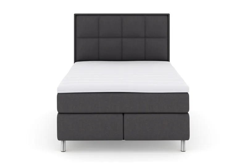 Select No 3 Komplett Sängpaket 140x200 Fast/Medium, Mörkgrå/Metall
