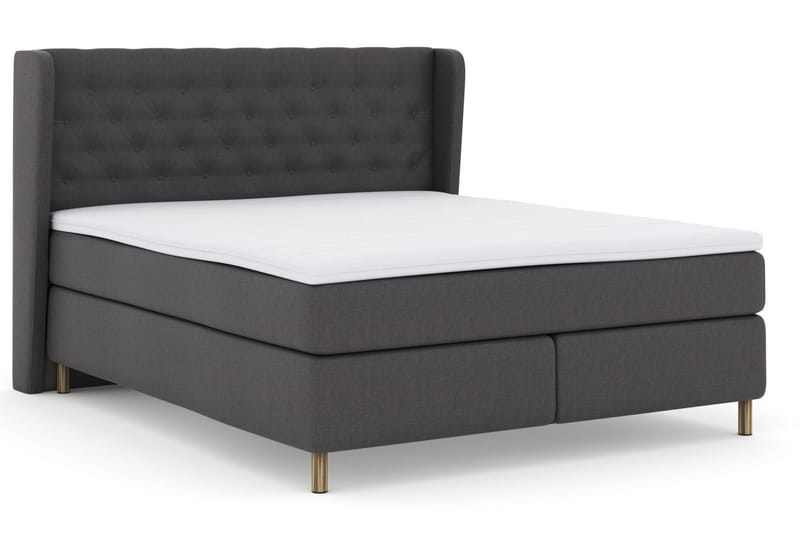 Select No 3 Komplett Sängpaket 160x200 Fast - Mörkgrå/Koppar - Möbler - Säng - Komplett sängpaket