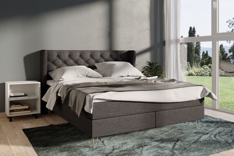Select No 3 Komplett Sängpaket 160x200 Fast - Mörkgrå/Metall - Möbler - Säng - Komplett sängpaket