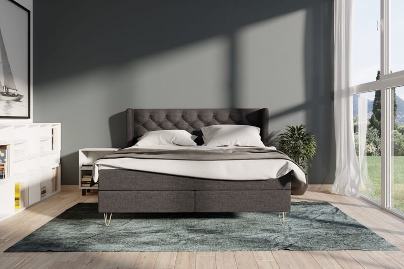 Select No 3 Komplett Sängpaket 160x200 Fast - Mörkgrå/Metall - Möbler - Säng - Komplett sängpaket