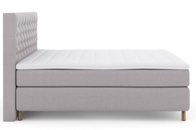Select No 3 Komplett Sängpaket 210x210 Fast/Medium - Ljusgrå/Koppar - Dubbelsäng - Familjesäng - Komplett sängpaket - Kontinentalsäng