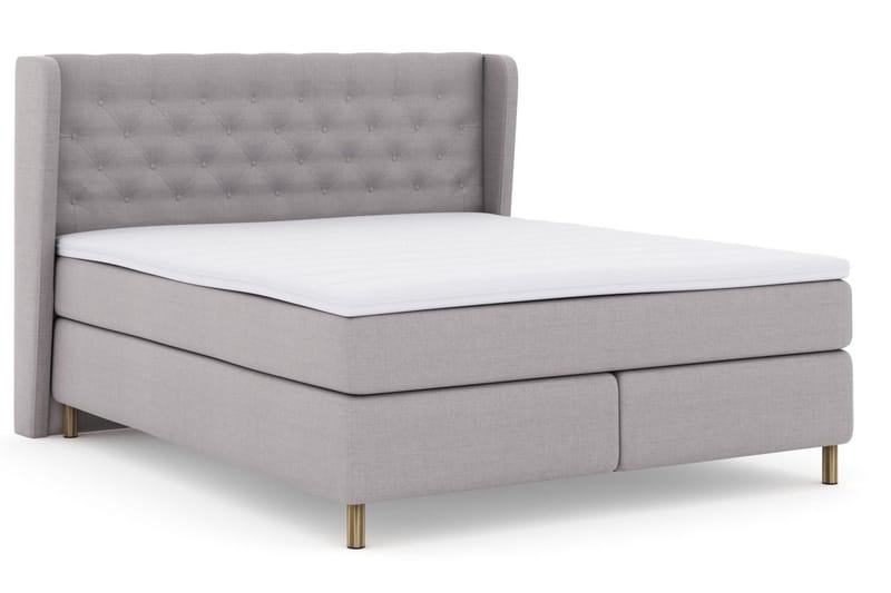 Select No 3 Komplett Sängpaket 210x210 Medium - Ljusgrå/Koppar - Möbler - Säng - Kontinentalsäng