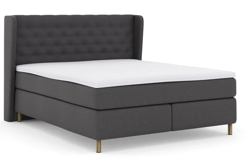 Select No 3 Komplett Sängpaket 210x210 Medium - Mörkgrå/Koppar - Möbler - Säng - Kontinentalsäng