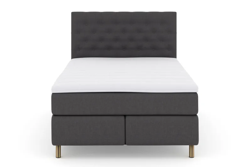 Select No 3 Kontinentalsäng 140x200 Fast, Mörkgrå/Koppar