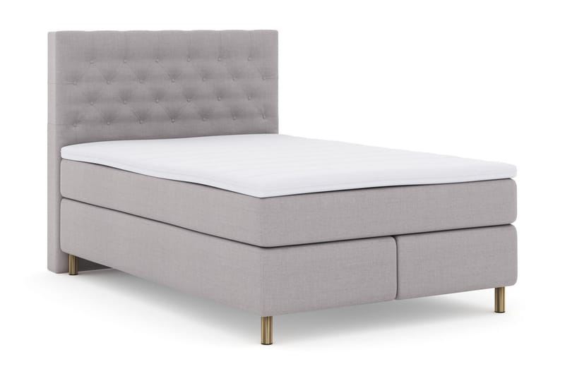 Select No 3 Kontinentalsäng 140x200 Fast/Medium - Ljusgrå/Koppar - Möbler - Säng - Kontinentalsäng