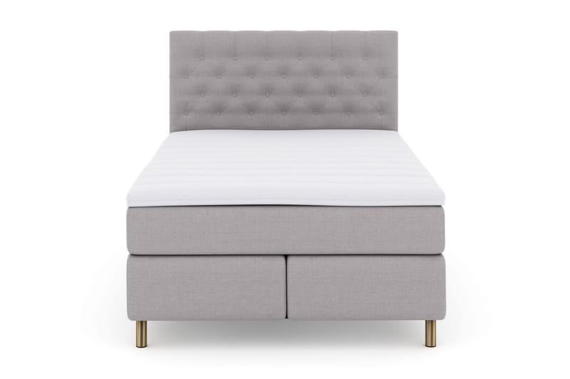 Select No 3 Kontinentalsäng 140x200 Medium, Ljusgrå/Koppar