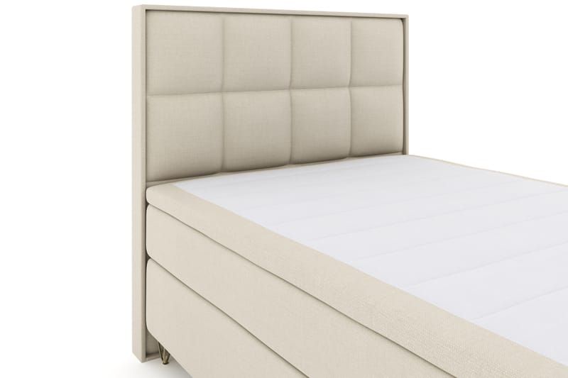 Select No 4 Komplett Sängpaket 140x200 Fast - Beige/Metall V-form - Komplett sängpaket - Kontinentalsäng - Dubbelsäng