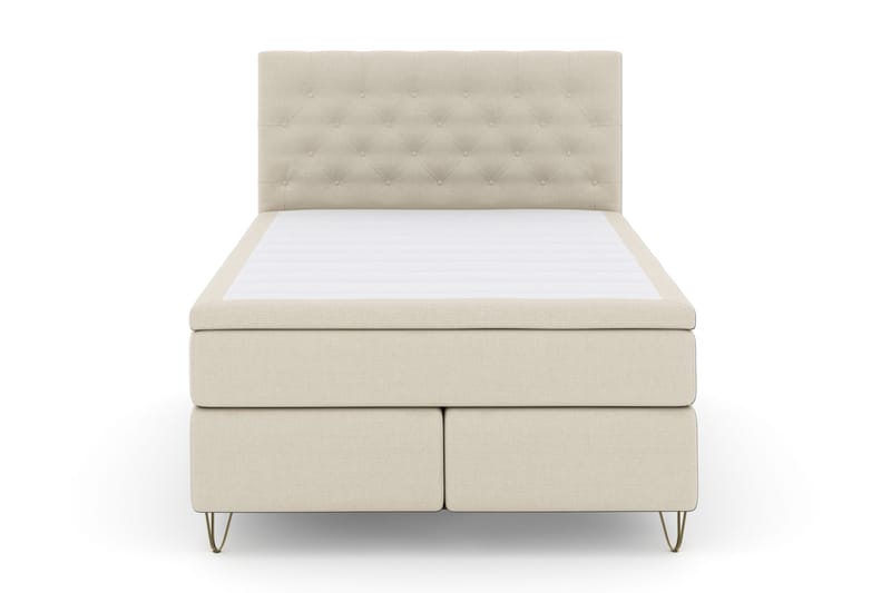 Select No 4 Komplett Sängpaket 140x200 Fast, Beige/Metall V-form