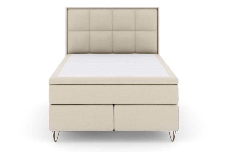 Select No 4 Komplett Sängpaket 140x200 Fast - Beige/Metall V-form - Möbler - Säng - Komplett sängpaket