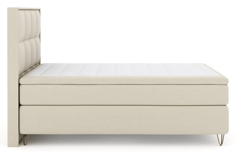 Select No 4 Komplett Sängpaket 140x200 Fast - Beige/Metall V-form - Komplett sängpaket - Kontinentalsäng - Dubbelsäng