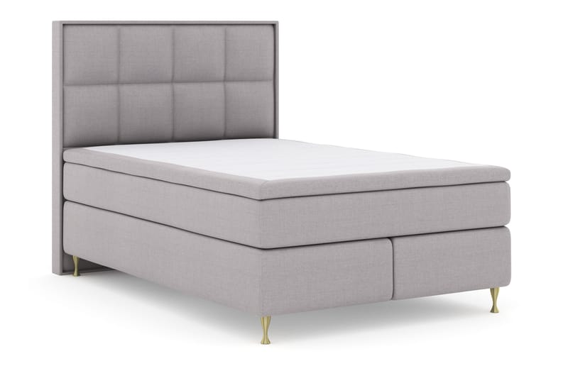 Select No 4 Komplett Sängpaket 140x200 Fast - Ljusgrå/Guld - Möbler - Säng - Kontinentalsäng