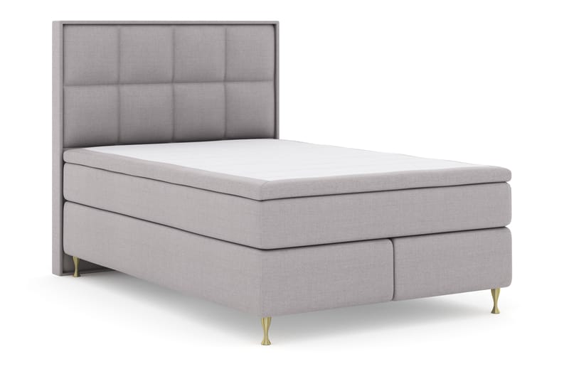 Select No 4 Komplett Sängpaket 140x200 Fast - Ljusgrå/Guld - Möbler - Säng - Komplett sängpaket