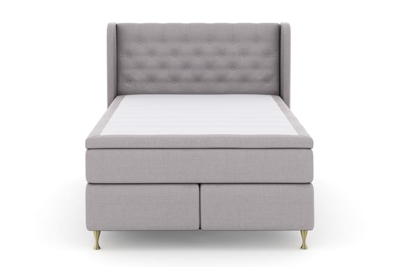 Select No 4 Komplett Sängpaket 140x200 Fast - Ljusgrå/Guld - Möbler - Säng - Komplett sängpaket