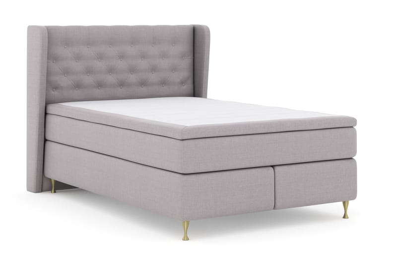 Select No 4 Komplett Sängpaket 140x200 Fast - Ljusgrå/Guld - Möbler - Säng - Kontinentalsäng